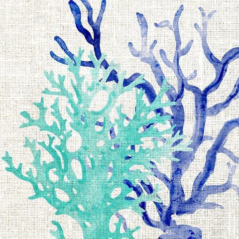 Linen Coral 2 White Modern Wood Framed Art Print by Kimberly, Allen