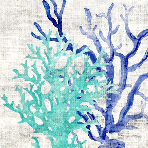 Linen Coral 2 White Modern Wood Framed Art Print with Double Matting by Kimberly, Allen