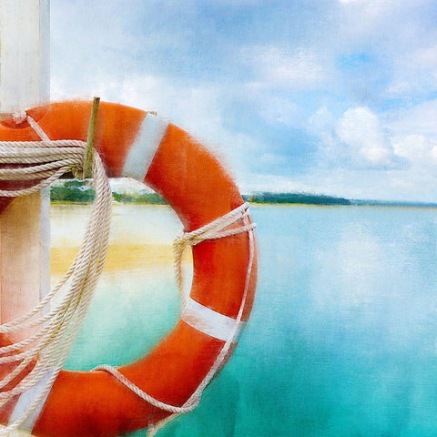 Sea Days White Modern Wood Framed Art Print with Double Matting by Kimberly, Allen