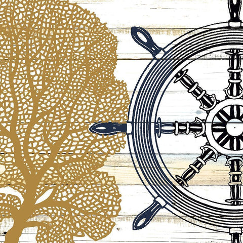 Ocean Day 2 Gold Ornate Wood Framed Art Print with Double Matting by Kimberly, Allen