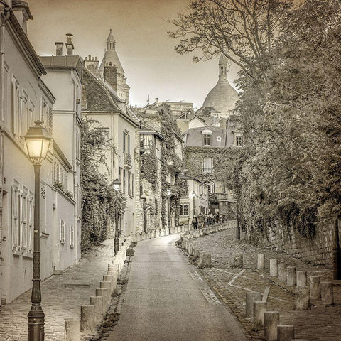 Streets of Paris 1 Gold Ornate Wood Framed Art Print with Double Matting by Allen, Kimberly