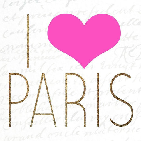 I LOVE Paris 2 Black Modern Wood Framed Art Print with Double Matting by Allen, Kimberly