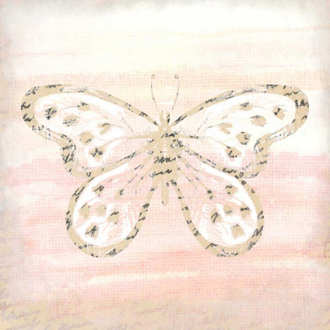 Butterfly Script 2 Black Modern Wood Framed Art Print by Allen, Kimberly