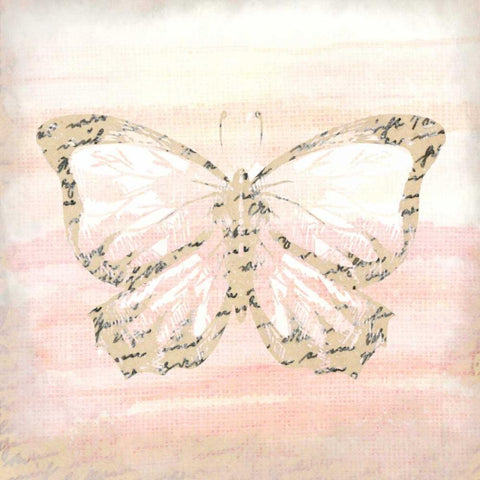 Butterfly Script 4 Black Modern Wood Framed Art Print by Allen, Kimberly