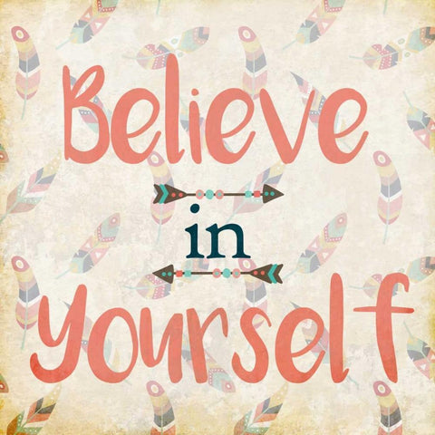 Believe in Yourself White Modern Wood Framed Art Print with Double Matting by Allen, Kimberly