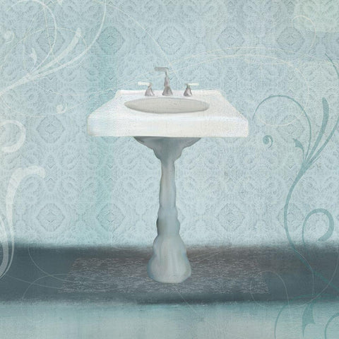 Le Bain 4 v2 White Modern Wood Framed Art Print with Double Matting by Allen, Kimberly