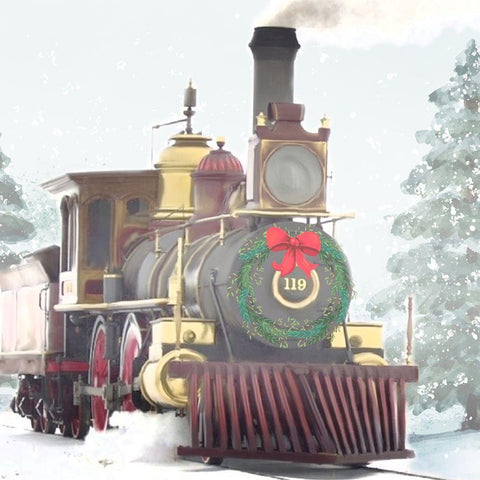 Winter Train Black Modern Wood Framed Art Print by Allen, Kimberly