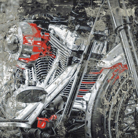 Grunge Bike 2 White Modern Wood Framed Art Print by Allen, Kimberly