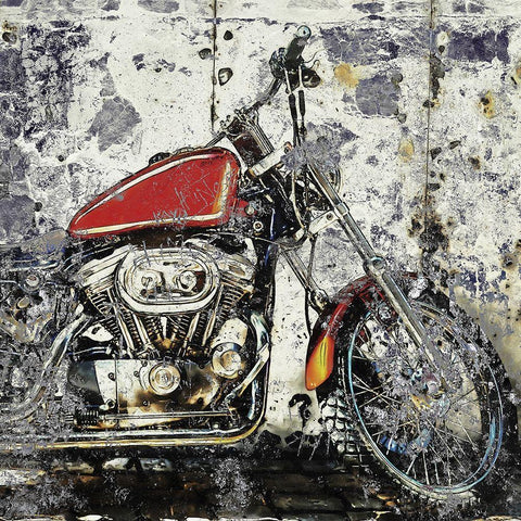 Grunge Bike 1 Black Modern Wood Framed Art Print with Double Matting by Allen, Kimberly