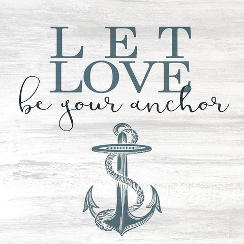 Let Love Hope 1 White Modern Wood Framed Art Print with Double Matting by Allen, Kimberly
