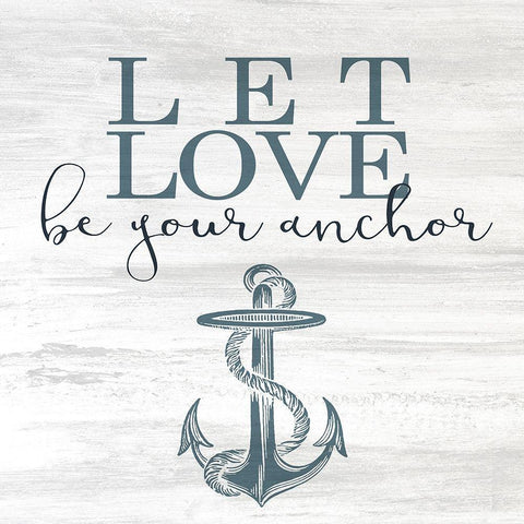 Let Love Hope 1 Black Modern Wood Framed Art Print with Double Matting by Allen, Kimberly