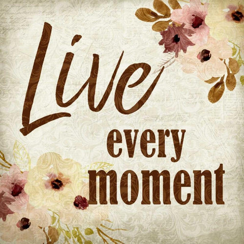 Live Every Moment Black Modern Wood Framed Art Print by Allen, Kimberly