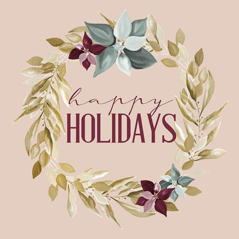 Happy Holidays White Modern Wood Framed Art Print by Allen, Kimberly