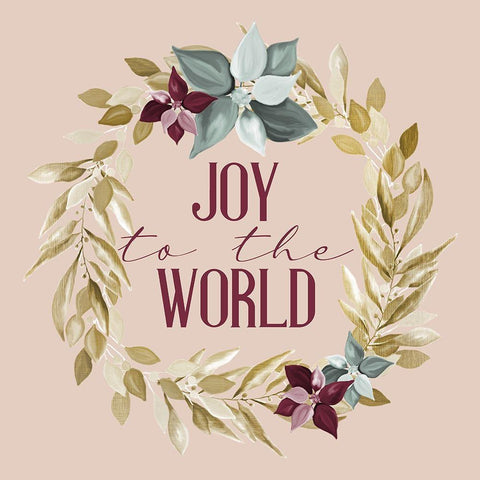 Joy to the World Gold Ornate Wood Framed Art Print with Double Matting by Allen, Kimberly
