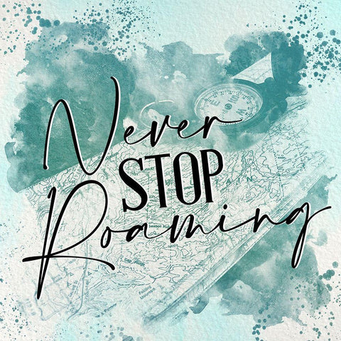 Never Stop 1 Black Ornate Wood Framed Art Print with Double Matting by Allen, Kimberly