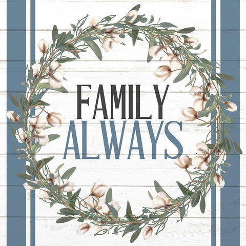 Family Always Gold Ornate Wood Framed Art Print with Double Matting by Allen, Kimberly