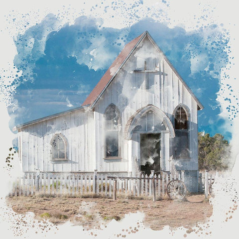 Chapel White Modern Wood Framed Art Print by Allen, Kimberly