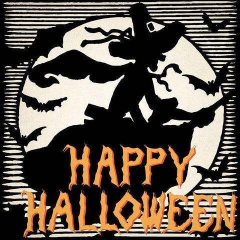 Happy Halloween v2 Black Modern Wood Framed Art Print by Allen, Kimberly