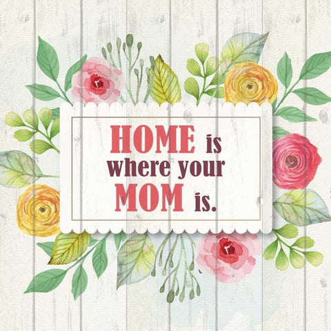 Mom Is Home Black Ornate Wood Framed Art Print with Double Matting by Allen, Kimberly