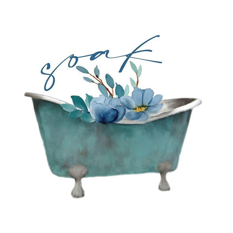 French Blue 4 White Modern Wood Framed Art Print with Double Matting by Allen, Kimberly