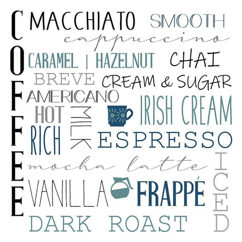 Coffee Black Modern Wood Framed Art Print by Allen, Kimberly