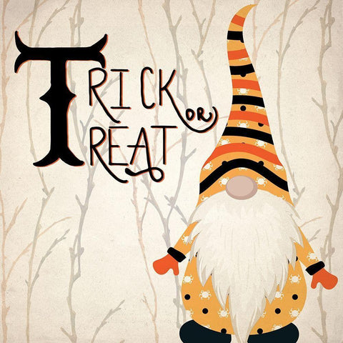 Halloween Gnomes 2 Black Ornate Wood Framed Art Print with Double Matting by Allen, Kimberly