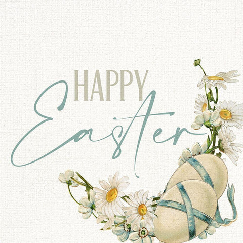 Happy Easter White Modern Wood Framed Art Print with Double Matting by Allen, Kimberly