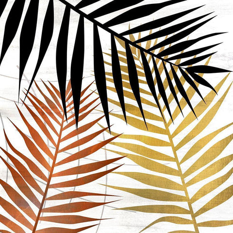 Mettalic Palms 1 White Modern Wood Framed Art Print by Allen, Kimberly