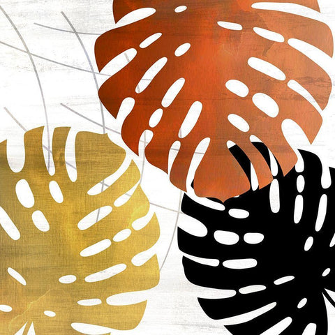 Mettalic Palms 2 Black Modern Wood Framed Art Print by Allen, Kimberly