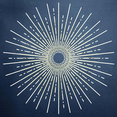 Blue Burst Black Ornate Wood Framed Art Print with Double Matting by Kimberly, Allen