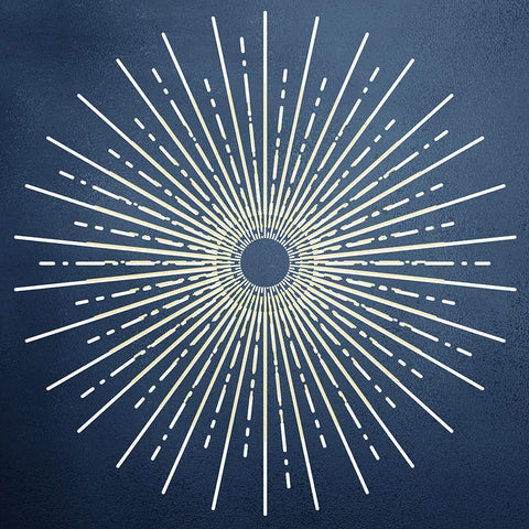 Blue Burst Black Modern Wood Framed Art Print by Kimberly, Allen