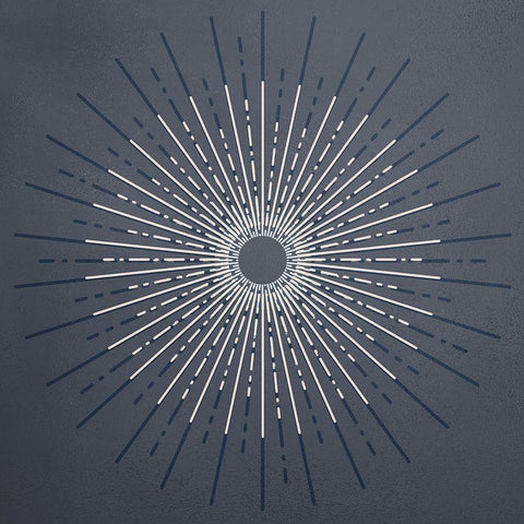 Burst of Blue Gold Ornate Wood Framed Art Print with Double Matting by Kimberly, Allen