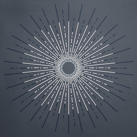 Burst of Blue White Modern Wood Framed Art Print with Double Matting by Kimberly, Allen