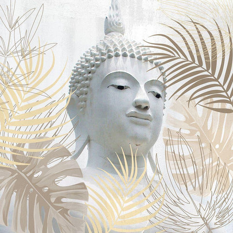 Buddha Palm Black Modern Wood Framed Art Print with Double Matting by Allen, Kimberly