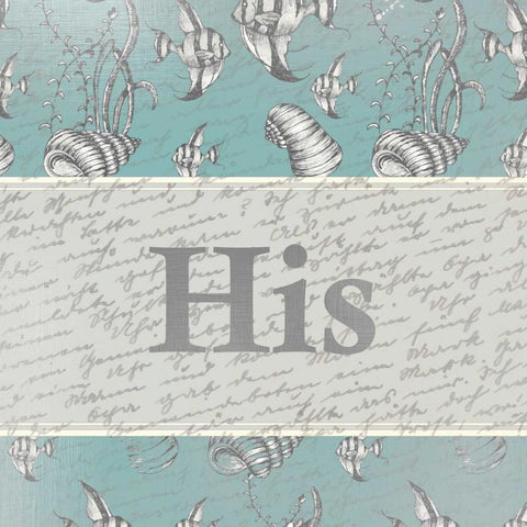 Floral His Gold Ornate Wood Framed Art Print with Double Matting by Allen, Kimberly