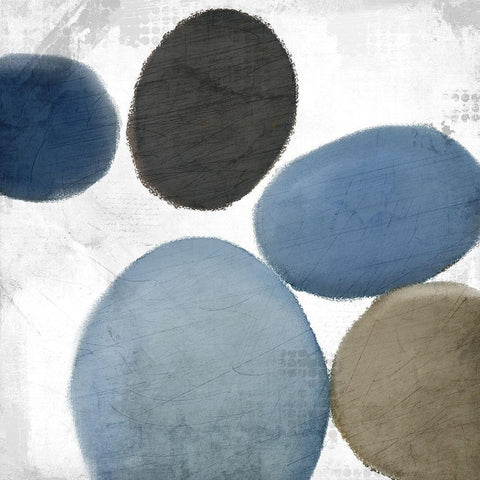 Geo Round 1 Black Modern Wood Framed Art Print with Double Matting by Kimberly, Allen