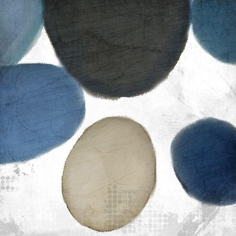 Geo Round 2 Black Modern Wood Framed Art Print with Double Matting by Kimberly, Allen