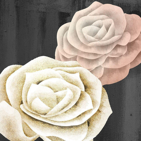 Rose Gold 1 Black Ornate Wood Framed Art Print with Double Matting by Allen, Kimberly