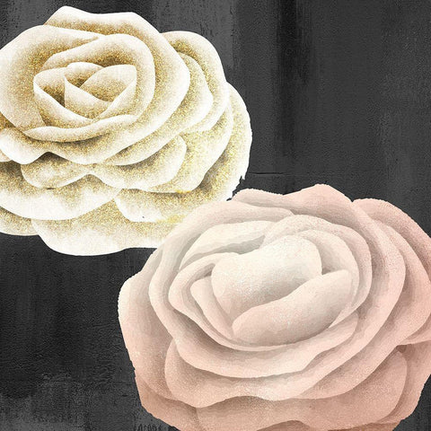 Rose Gold 2 Black Ornate Wood Framed Art Print with Double Matting by Allen, Kimberly