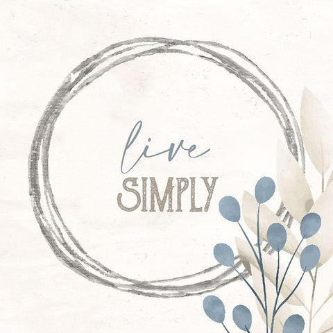 Simply Blessed Floral 6 White Modern Wood Framed Art Print with Double Matting by Allen, Kimberly