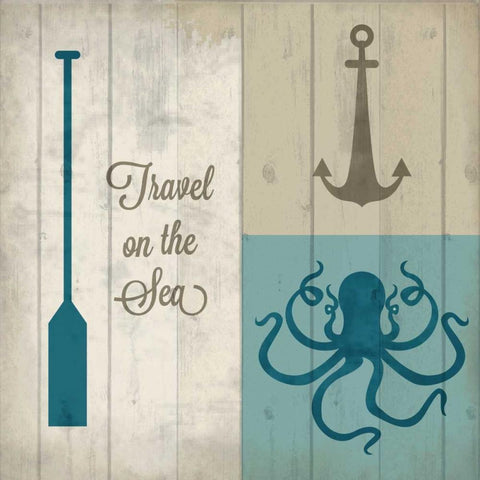 Travel the Sea 1 Black Ornate Wood Framed Art Print with Double Matting by Allen, Kimberly