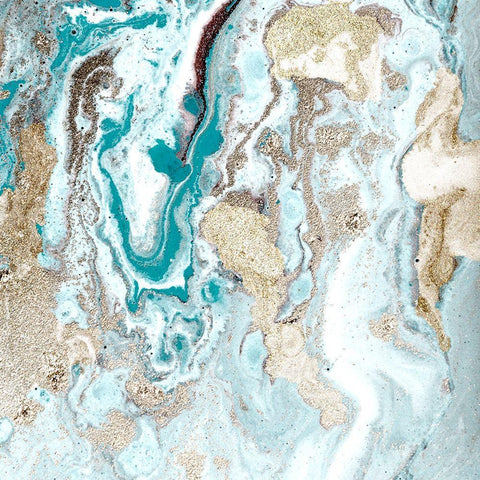 Turquoise 2 Black Modern Wood Framed Art Print with Double Matting by Kimberly, Allen