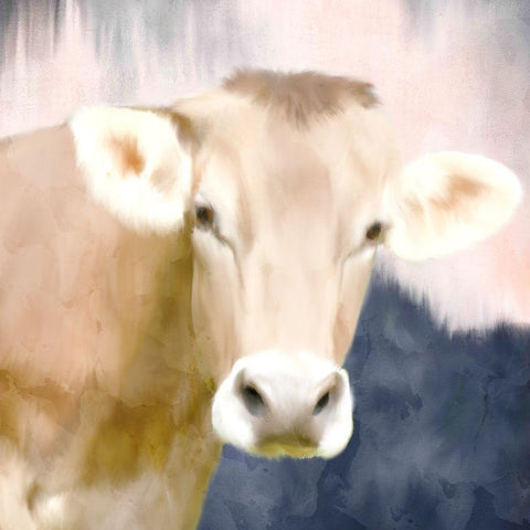 Pink Bush Cow Black Modern Wood Framed Art Print by Allen, Kimberly