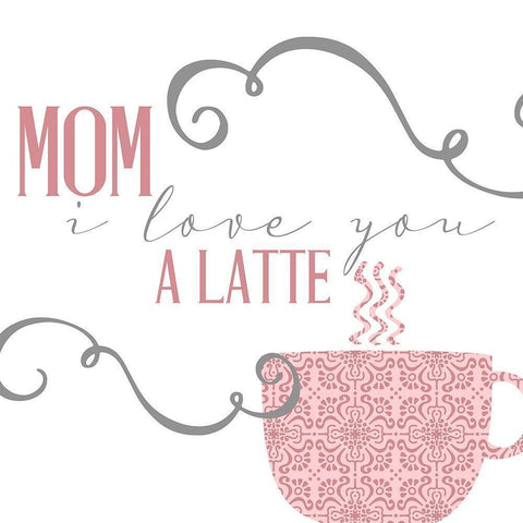 Mom Latte Black Modern Wood Framed Art Print by Allen, Kimberly