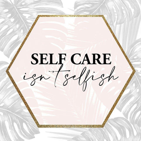 Selfcare 1 White Modern Wood Framed Art Print with Double Matting by Allen, Kimberly