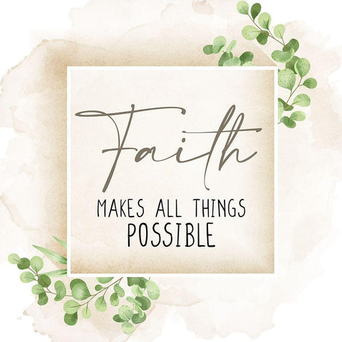 Faith Makes All Things Black Ornate Wood Framed Art Print with Double Matting by Allen, Kimberly