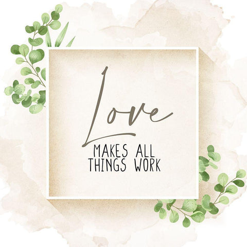 Love Makes all Things Black Modern Wood Framed Art Print with Double Matting by Allen, Kimberly