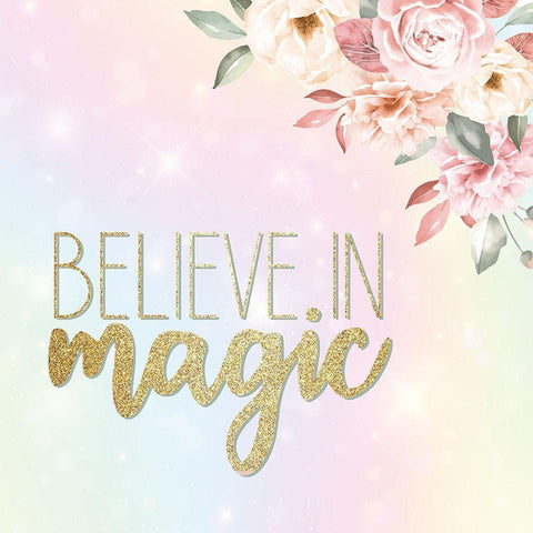 Believe In Magic Gold Ornate Wood Framed Art Print with Double Matting by Allen, Kimberly