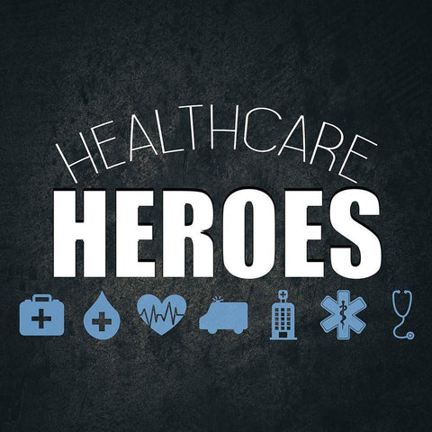 Healthcare Heroes Black Modern Wood Framed Art Print with Double Matting by Allen, Kimberly