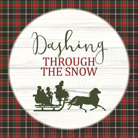 Dashing Sleigh Black Modern Wood Framed Art Print with Double Matting by Allen, Kimberly